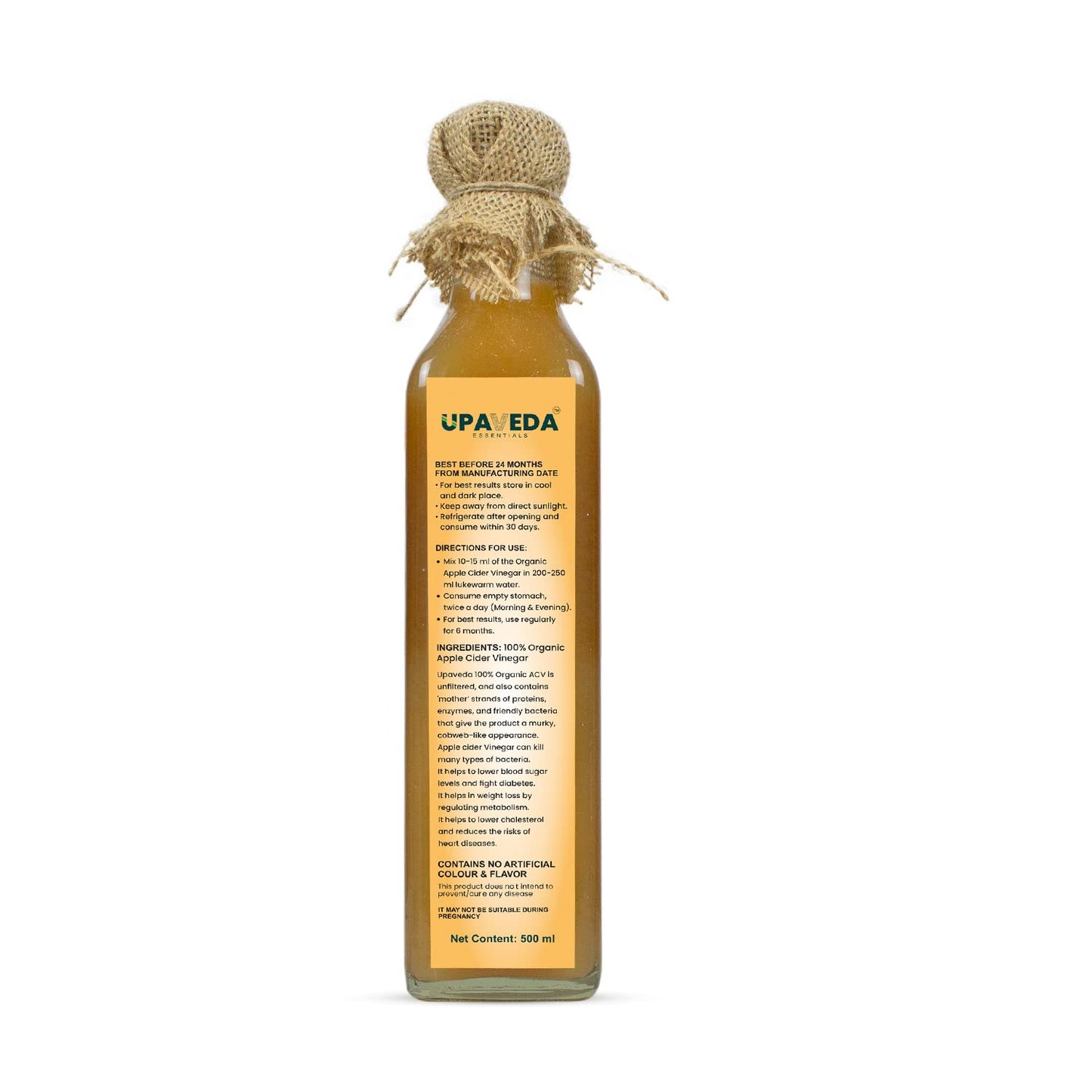 Upaveda Organic Apple Cider Vinegar 500ml