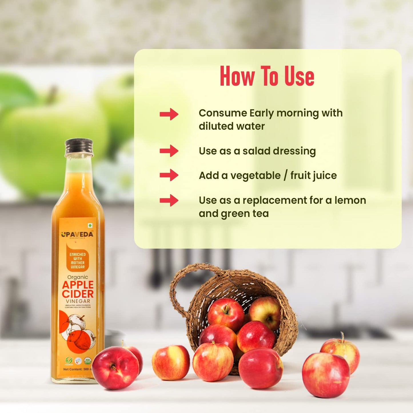 Upaveda Organic Apple Cider Vinegar 500ml