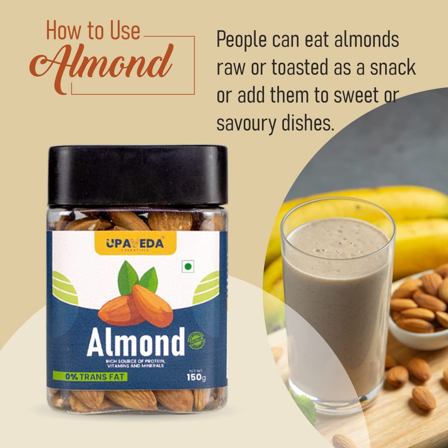 Upaveda Almonds 150g