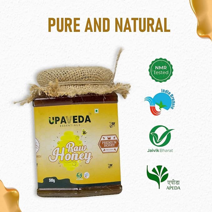 Upaveda Organic Raw Honey 1000g (Pack of 2*500gm)