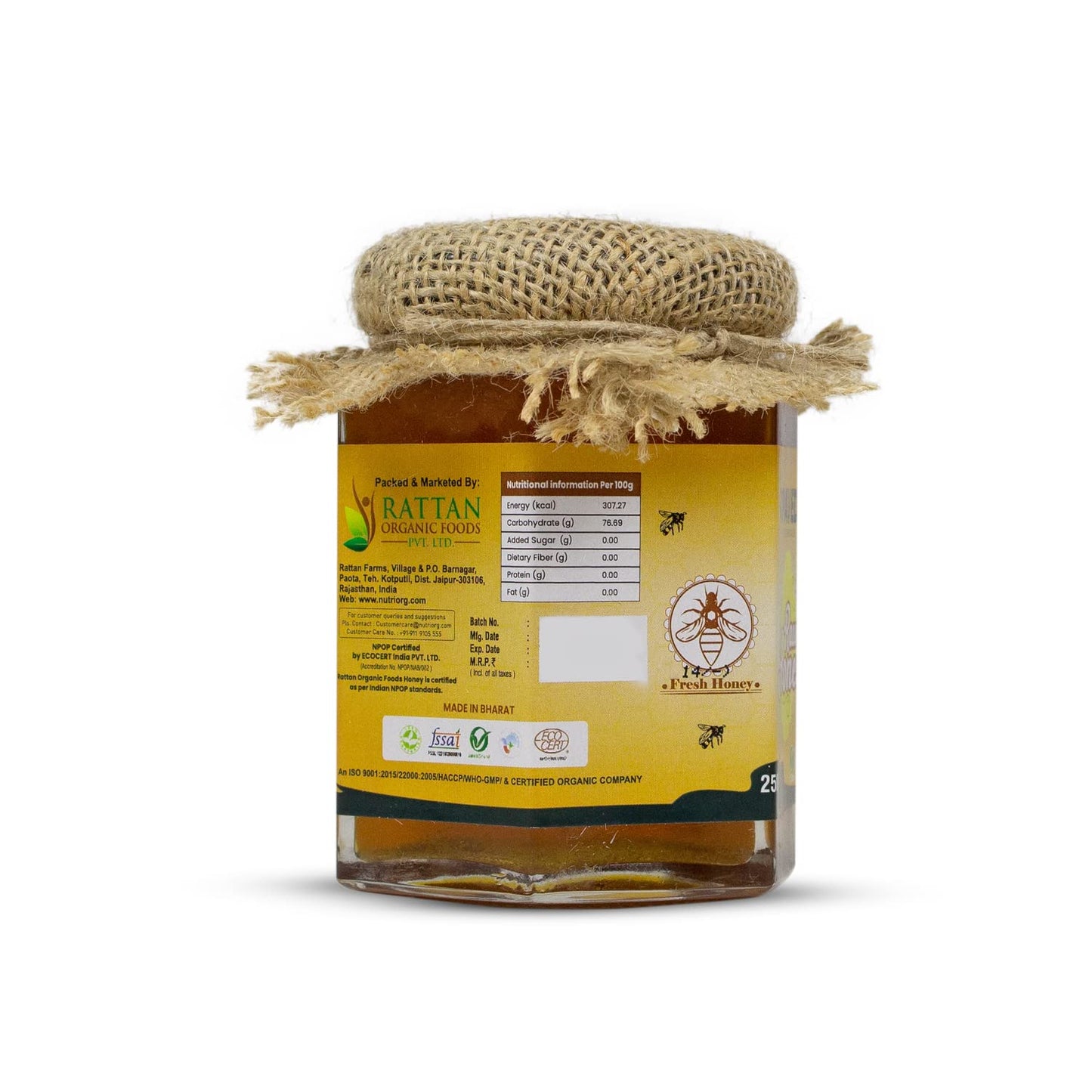 Upaveda Certified Organic Honey 250gm