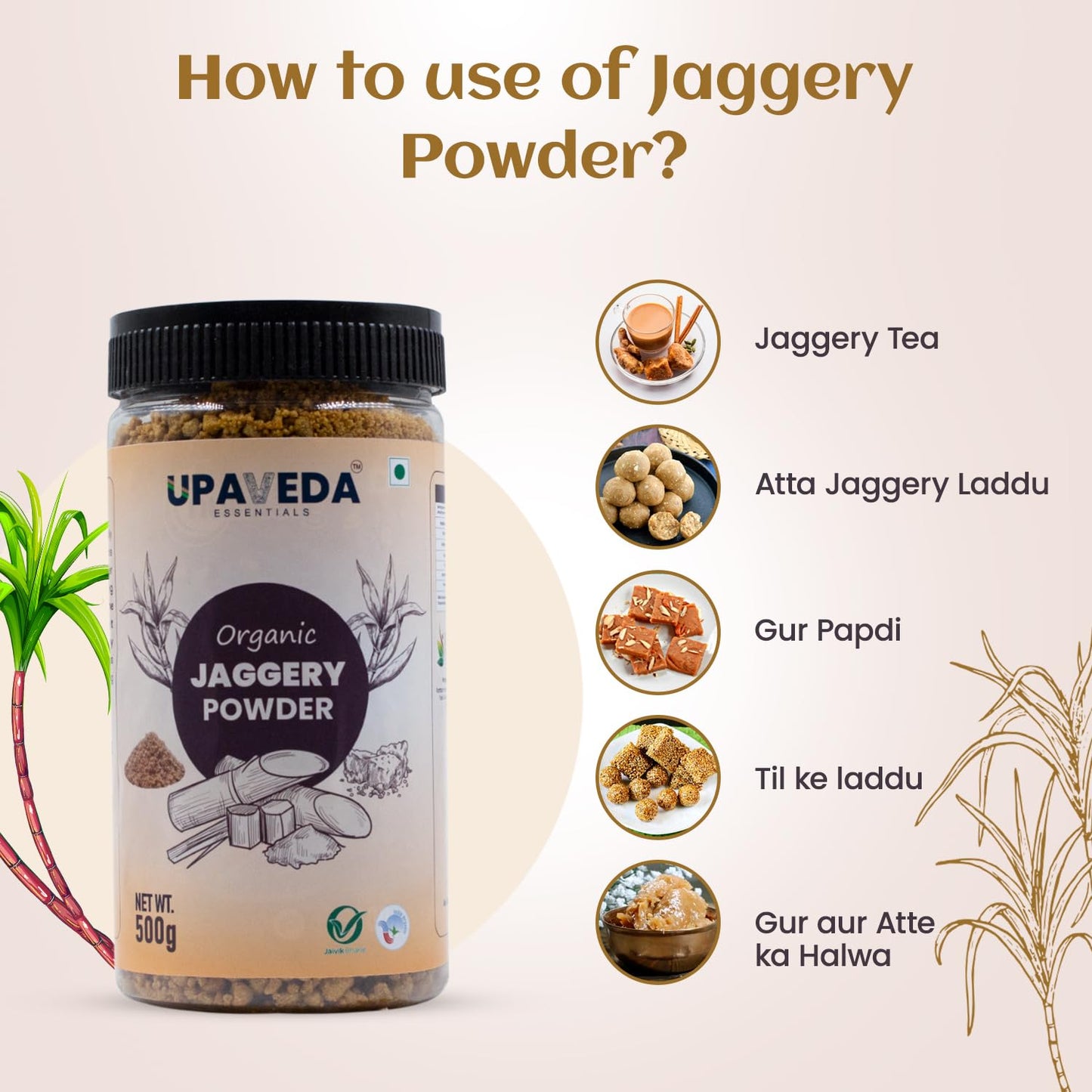 Upaveda Organic Jaggery Powder 500gm